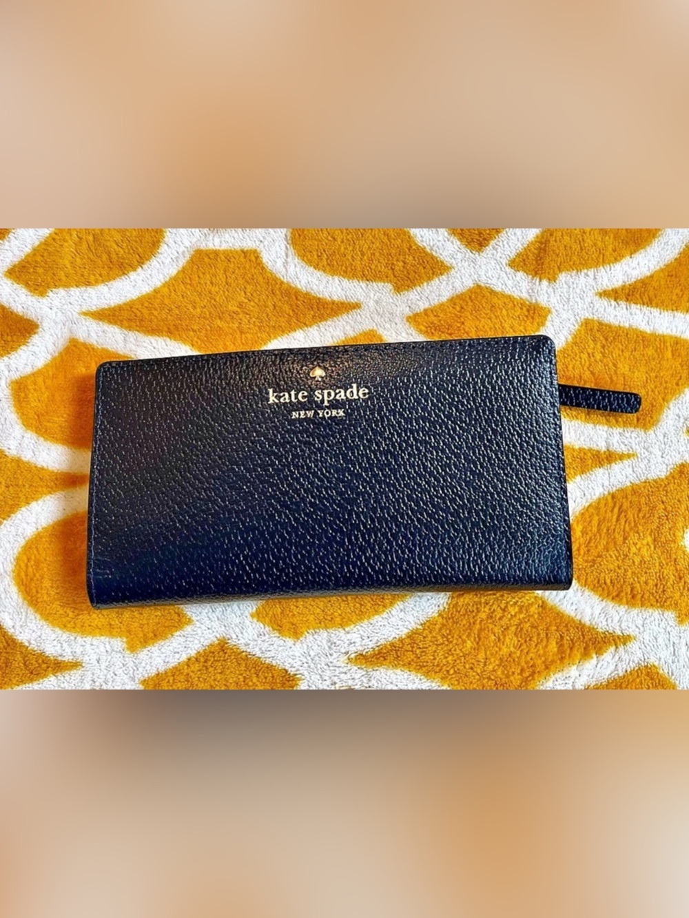 Kate Spade Zip Around Wallet in Blue & Beige